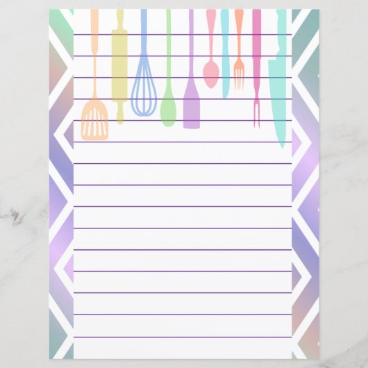 Keuken Gereedschap Zigzag Chevron Retro Stijl (Voorkant)