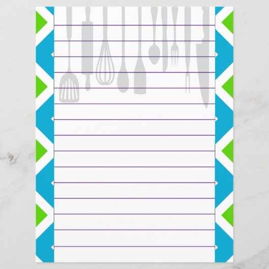 Keuken Gereedschap Zigzag Chevron Retro Stijl (Voorkant)