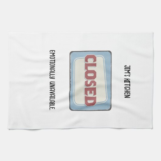 Keuken Gesloten Grappig Gepersonaliseerd Theedoek (Horizontaal)