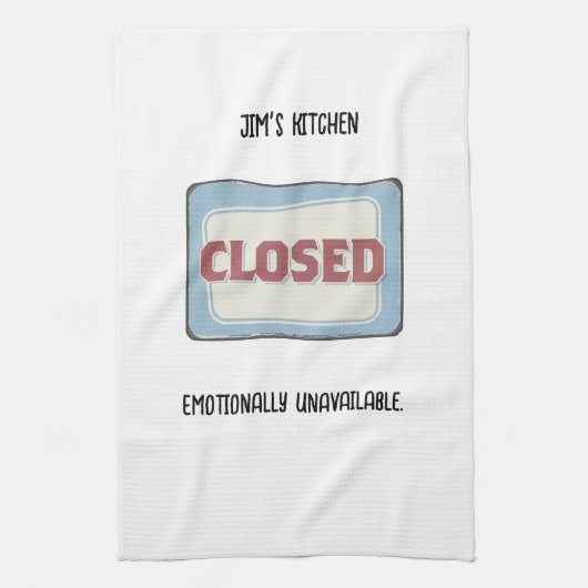 Keuken Gesloten Grappig Gepersonaliseerd Theedoek (Verticaal)