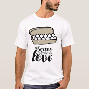 Keuken Gezegde voor koken ei Seizoen met liefde T-shirt