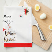 Keuken goochelaar aangepaste retro koken handdoek (Quarter Fold)