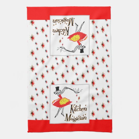 Keuken goochelaar aangepaste retro sterren koken h theedoek (Verticaal)