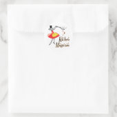 Keuken goochelaar retro koken Gezegde Ronde Sticker (Tas)