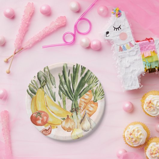 keuken, groenten papieren bordje (Feest)