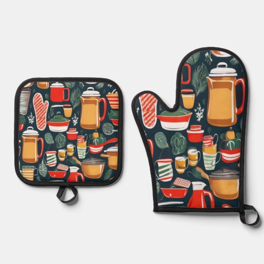 Keuken Guardian Oven Mitt en Pot Holder Set (Voorkant)