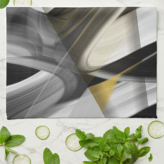 Keuken handdoek Abstracte trend interieur zwart (Gevouwen)