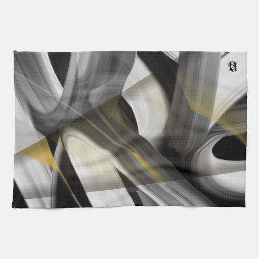 Keuken handdoek Abstracte trend interieur zwart (Horizontaal)