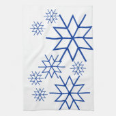 Keuken Handdoek - Blauwe Sneeuwvlokken (Verticaal)