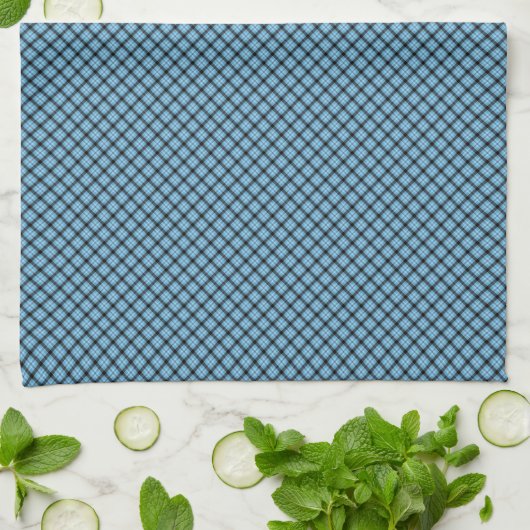 Keuken Handdoek-Blue Diamond Plaid Theedoek (Gevouwen)