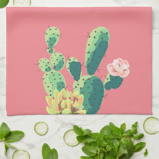 Keuken Handdoek Boheemse Cactus Succulenten Desser (Gevouwen)