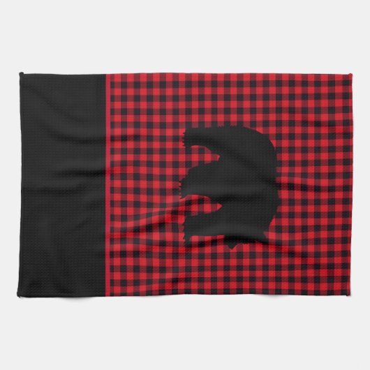 Keuken handdoek-Buffel Plaid-Beer Theedoek (Horizontaal)