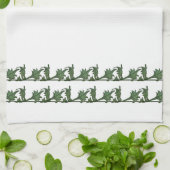 Keuken Handdoek - Groene hoek IJzeren bladeren (Gevouwen)