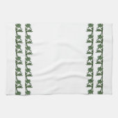 Keuken Handdoek - Groene hoek IJzeren bladeren (Horizontaal)