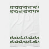 Keuken Handdoek - Groene hoek IJzeren bladeren (Verticaal)