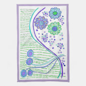 KEUKEN HANDDOEK "HEMELSE FLORA" Paarse Trim (Verticaal)