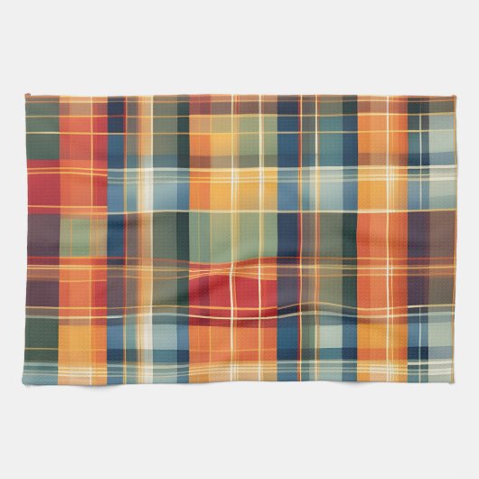 Keuken Handdoek Herfst Herfst Thanksgiving Plaid P (Horizontaal)