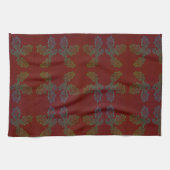 Keuken Handdoek Holly Allover Print rode achtergro (Horizontaal)