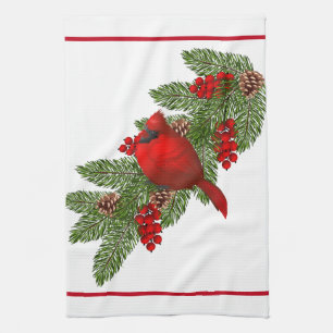 Keuken handdoek-kerst kardinaal theedoek