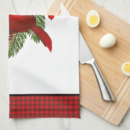 Keuken handdoek-kerst kardinaal theedoek (Quarter Fold)