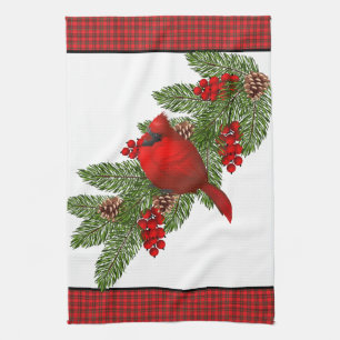 Keuken handdoek-kerst kardinaal theedoek