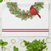 Keuken handdoek-kerst kardinaal theedoek (Gevouwen)