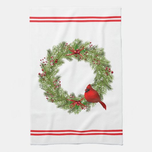 Keuken handdoek-kerst kardinaal theedoek (Verticaal)