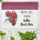 Keuken handdoek-kip zegene iedereen die theedoek (Gevouwen)