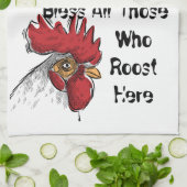 Keuken handdoek-kip zegene iedereen die theedoek (Gevouwen)