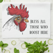 Keuken handdoek-kip zegene iedereen die theedoek (Gevouwen)