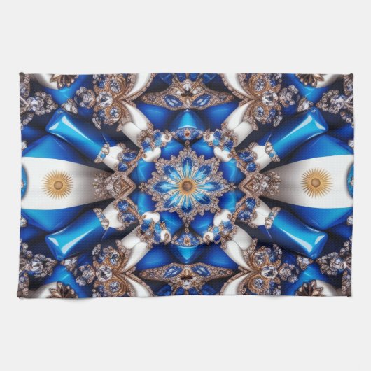 Keuken handdoek met Argentijnse kleuren Design (Horizontaal)