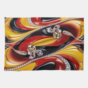 Keuken handdoek met Belgische kleuren Design