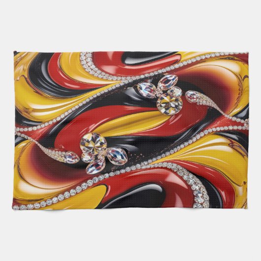 Keuken handdoek met Belgische kleuren Design (Horizontaal)