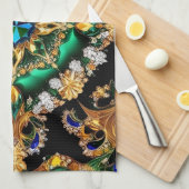 Keuken handdoek met Braziliaanse kleuren Design (Quarter Fold)