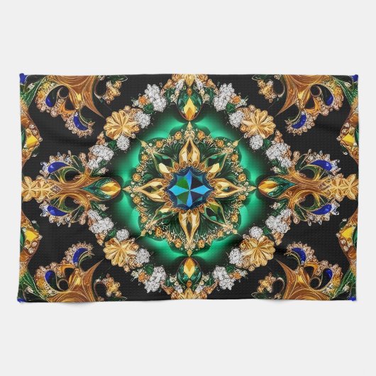 Keuken handdoek met Braziliaanse kleuren Design (Horizontaal)