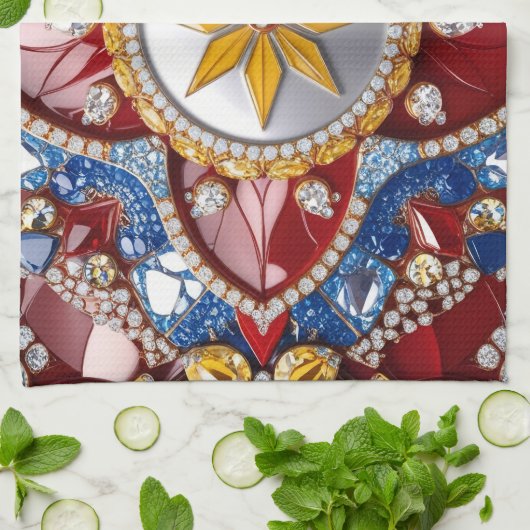 Keuken handdoek met Colombiaanse kleuren Design (Gevouwen)