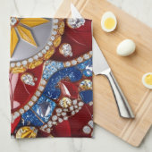 Keuken handdoek met Colombiaanse kleuren Design (Quarter Fold)