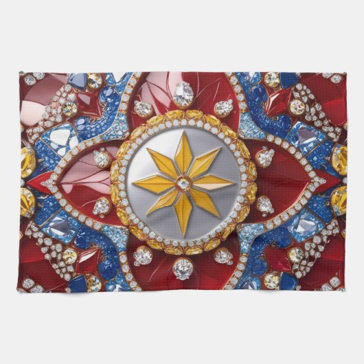 Keuken handdoek met Colombiaanse kleuren Design (Horizontaal)