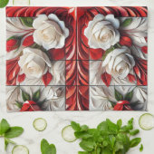 Keuken handdoek met Engels Rozen Design (Gevouwen)