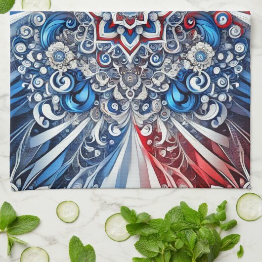 Keuken handdoek met Franse kleuren Design (Gevouwen)