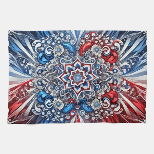 Keuken handdoek met Franse kleuren Design (Horizontaal)