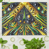 Keuken handdoek met Jamaicaanse kleuren Design (Gevouwen)