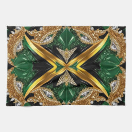 Keuken handdoek met Jamaicaanse kleuren Design