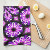 Keuken handdoek met paarse zwarte Abstract Design (Quarter Fold)