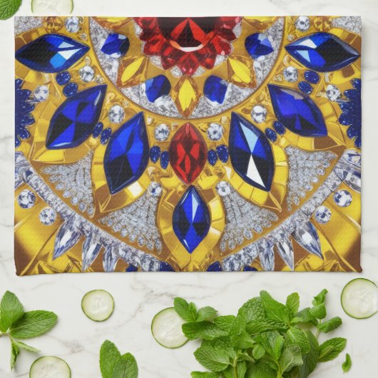 Keuken handdoek met Roemeense kleuren Design (Gevouwen)