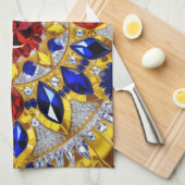 Keuken handdoek met Roemeense kleuren Design (Quarter Fold)