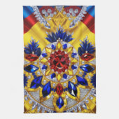 Keuken handdoek met Roemeense kleuren Design (Verticaal)