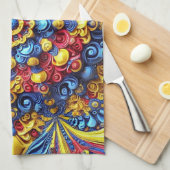 Keuken handdoek met Roemeense kleuren Design (Quarter Fold)