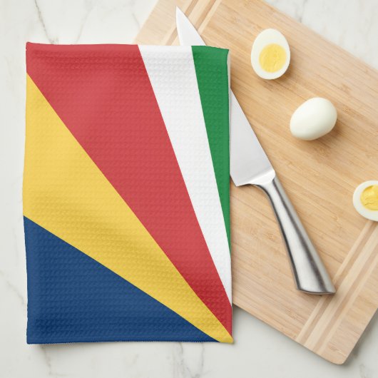 Keuken handdoek met Seychellen Kleuren Design (Quarter Fold)