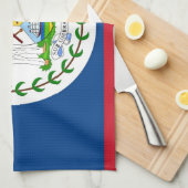 Keuken handdoek met Vlag van Belize (Quarter Fold)